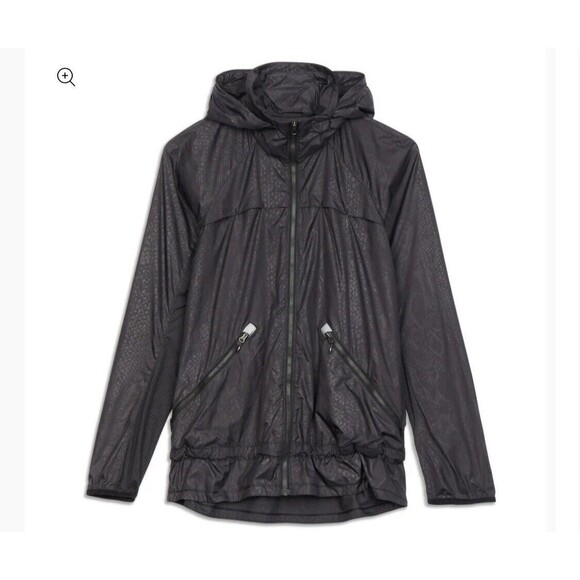 Lululemon Jackets & Blazers - Lululemon Miss Misty Packable Jacket Windbreaker With Hood Snake Embossed Size 6